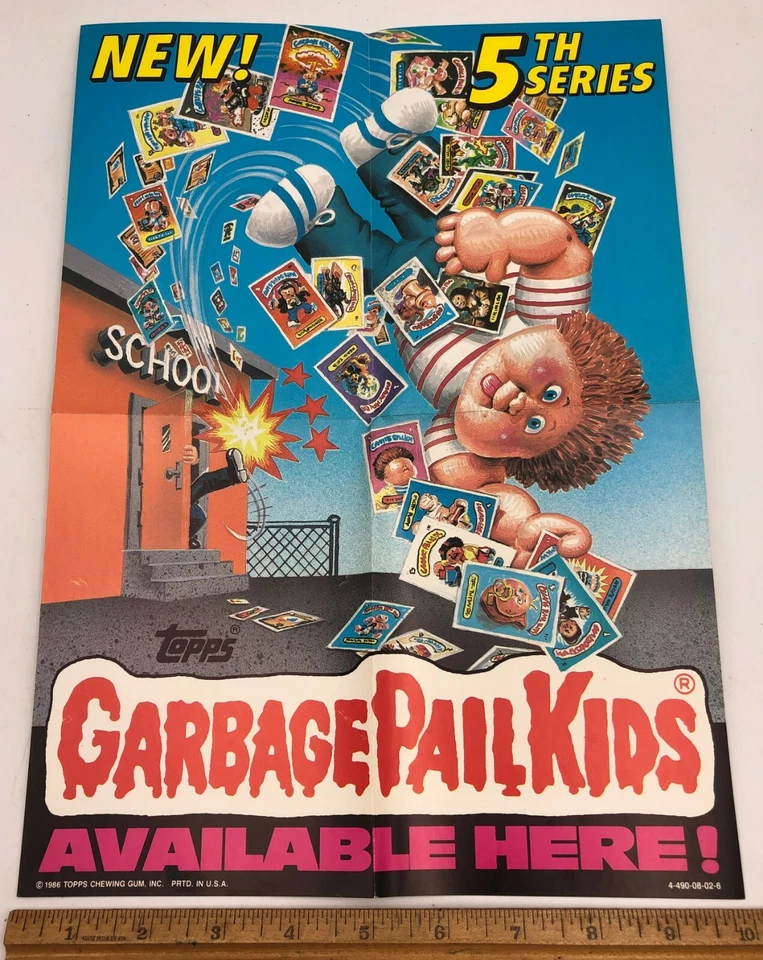 1986 Topps Garbage Pail Kids GPK 5th Series Box Marketing Insert Poster 10"x14" - Image 2 of 2