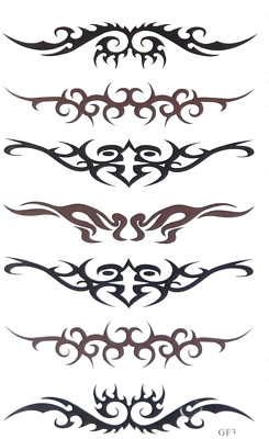 FAT-CATZ-COPY-CATZ ONE SHEET MENS BOYS ARTY BLACK CELTIC TRIBAL TEMPORARY TATTOOS 20x10cm UK SELLER