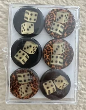 WINKY & DUTCH VINTAGE STYLE “DICES” FRIDGE MAGNETS  SET OF 6   BRAND NEW
