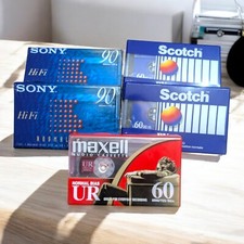 Sony HF High Fidelity 90 Minute Scotch Maxell Cassette Normal Blank Tapes 5