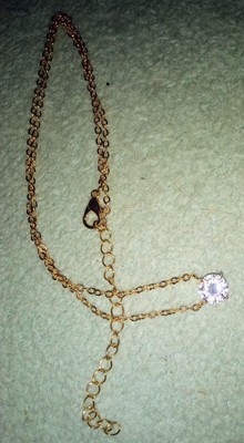 Gold Plated Cubic Zirconia Pendant With Chain By Lu Chen