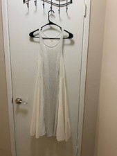 NWOT GAP Tank Fit and Flare Colorblock Midi Dress,white/gray,sz.S petite