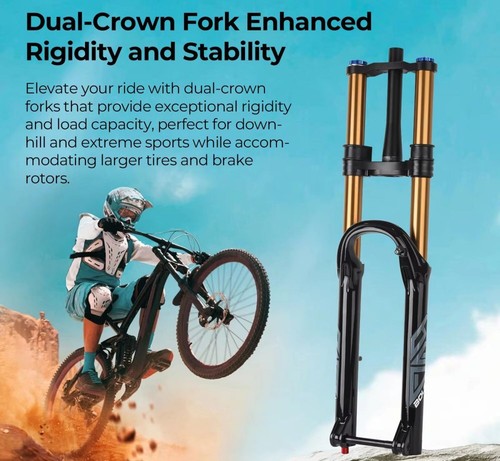 MTB Air Fork 36mm Inter Tube180mm Travel Air Oil Suspension Double Bike Fork - Picture 2 of 26
