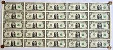 $1 One Dollar Bills Uncut Currency Sheet of 25 Notes 2017 Washington DC - $25