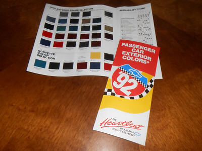 1992 CHEVROLET EXTERIOR COLORS / PAINT BROCHURE '92 CAMARO CAPRICE CORVETTE ++++