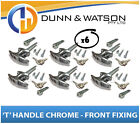 <!--F#f_0-->Chrome Plated Front Fixing 'T' Lock / Handle (Trailer Caravan Canopy Toolbox) x6<!--F/-->