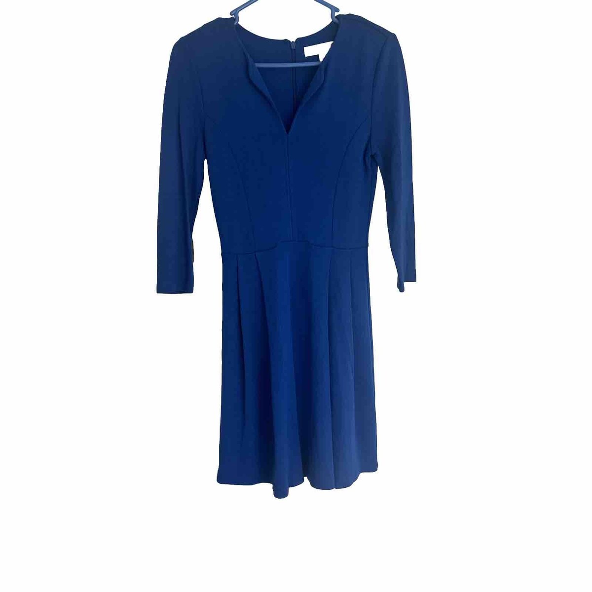 white cotton dress women Catalina (S/10) plus gold Color:Solid Blue relaxed smocked waist Modest Square Neckline Zipper