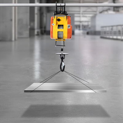 1300W Electric Hoist 500lbs Portable Winch Crane Lift 95ft Lifting Wired Control