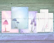 Glowing Mushrooms Writing Paper Stationery | 24 Sheets - Lined and Unlined
