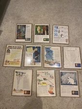 Ten (10) Vintage Shell Oil Full Page Magazine Print Ads 1940-1960