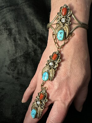 Authentic Vintage Navajo Bracelet And Ring Set. HBY Harry B Yazzie