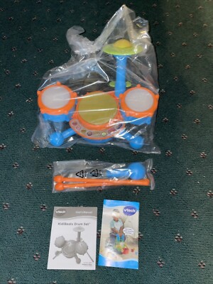 VTech KidiBeats Drum Set Frustration Free Packaging , Orange Open Box New!