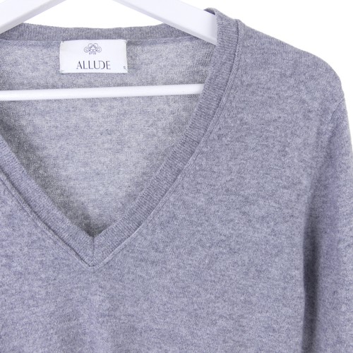 ALLUDE Pullover Strick Knit V-Neck Grau Gr. S - 第 2/3 張圖片