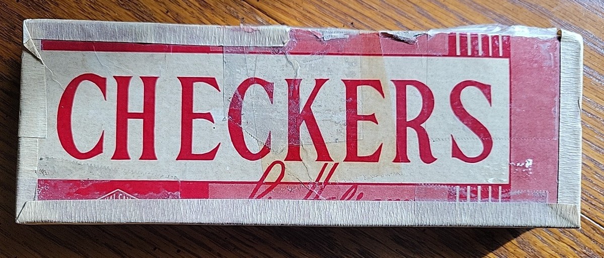 checkers cigarettes Vtg Halsam Wood Checkers Black Natural NO Board USA Incomplete Missing 1  Black