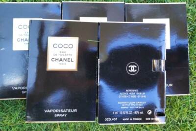 5 VIALES / SAMPLES / ECHANTILLONS  CHANEL COCO EAU DE TOILETTE 4 ML TOTAL 20 ML 
