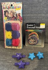 VTG Colormates Ponytail Holders Braided 18 Elastic Hair Clips NOS READ