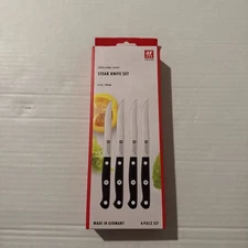 ZWILLING J.A. HENCKELS  Gourmet  Knife Set, Black/Silver -4 Piece 36130-008