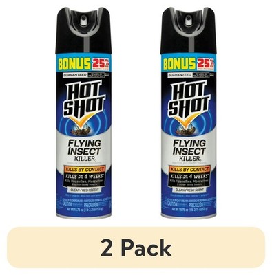 2 pack Hot Shot Flying Insect Killer Aerosol Spray, Clean Fresh Scent, 18.75 OZ