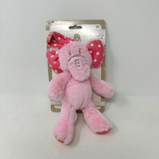 Kellytoy Pink Elephant Plush Stuffed Animal Baby Rattle Polka Dot package wear