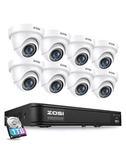 H.265+ Home Security Camera System with AI Human Vehicle Detection, 5MP 3K Li...