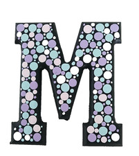 Dot Painted Wood Letter-M