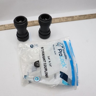 (2-Pk) SharkBite ProLock Push-to-Connect Coupling Fitting Plastic 3/4'' PL0116A2