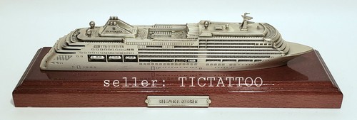 🔥 Silversea SILVER MUSE Cruise Ship Miniature Metal Model on Wood Base Italy