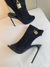 *NIB* Tom Ford 37.5 Black & Gold Lock Heels $1550
