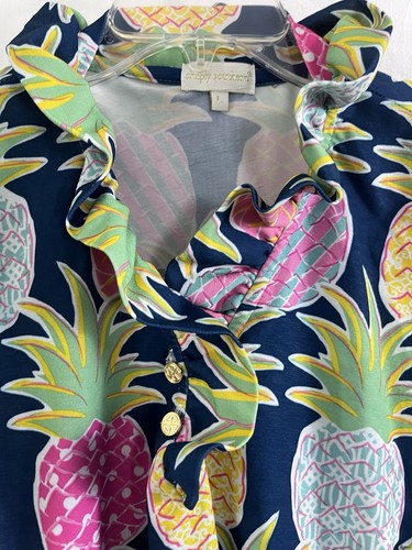 Vestido Simply Southern Navy Resort Wear Piña con Volantes Colorido Talla Grande - Imagen 6 de 9
