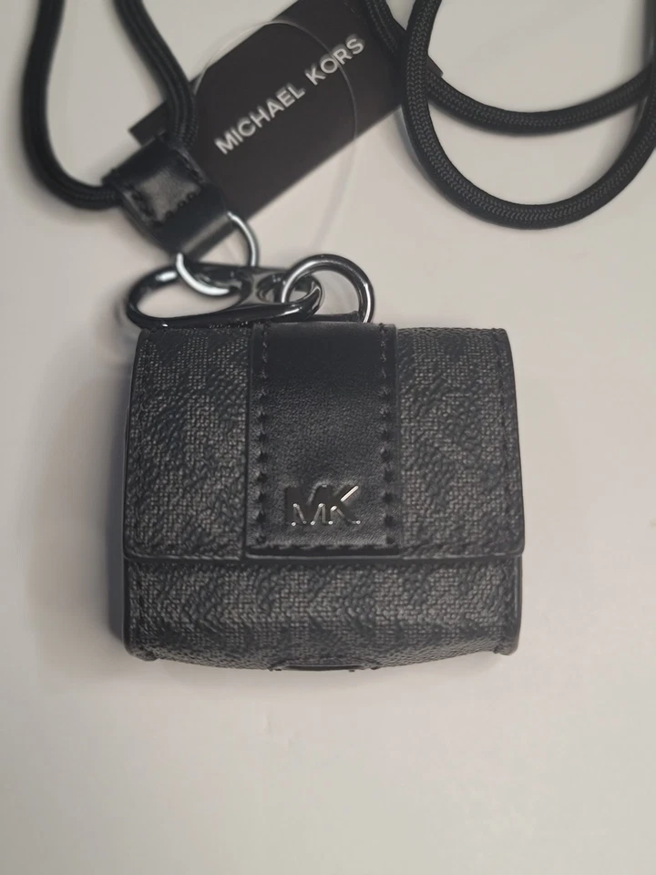 NEW MICHAEL KORS Gifting Box AIRPOD MK Logo Case Black w/Lanyard 1, 2 Pro Gen. - Image 2 of 3