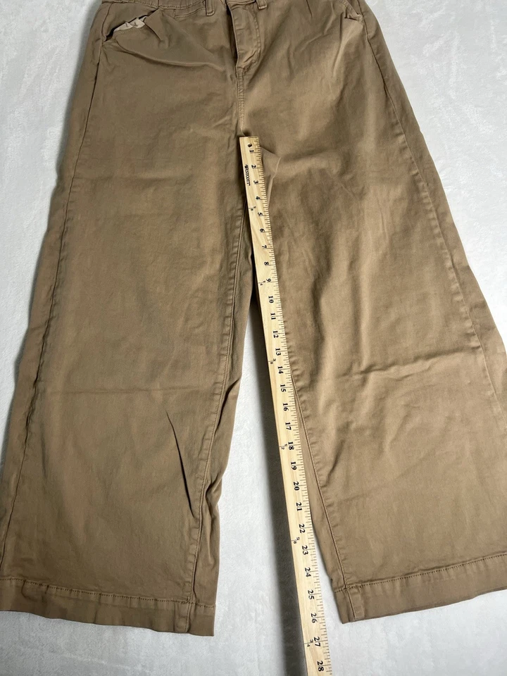 Pantalones rectos regulares de algodón recto beige talla 10s Torrid para mujer Foto 4 de 4