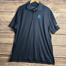 Under Armour Polo Shirt Mens Extra Large Black Logo READ