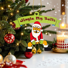 Christmas Party Decoration Ornament White Elephant Gift Adult Wooden Tree Hangin