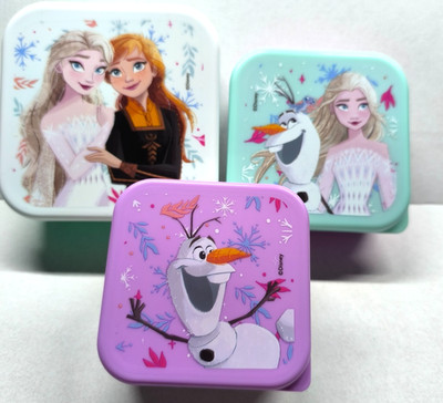 Disney Frozen 3er Set Lunchbox Frühstücksdose Snackbox Brotdose Dose für Kinder