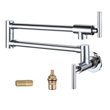 WOWOW Chrome Pot Filler Faucet Solid Brass Pot Filler WallMounted Pasta Fauc...