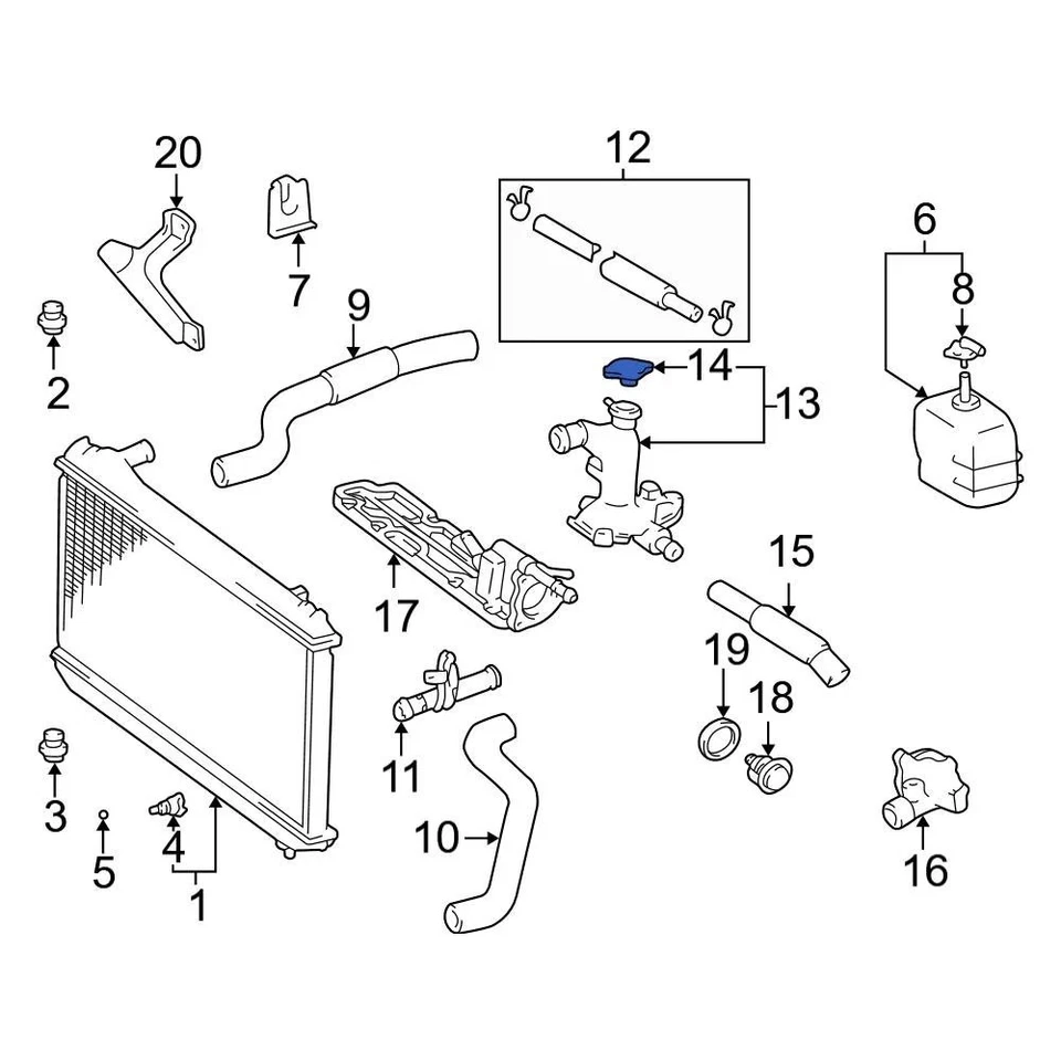 For Toyota Camry 1994-2006 Toyota 1640162090 Radiator Cap - Image 4 of 4