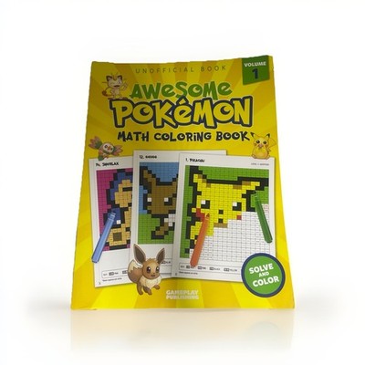 Awesome Pokémon Math Colouring Book Vol 1 Solve & Colour Math And Fun