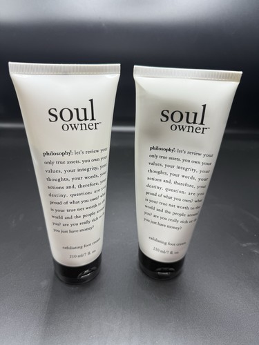 Philosophy SOUL OWNER Exfoliating Foot Cream 7 fl oz New Lot Of 2 Tubes Discont