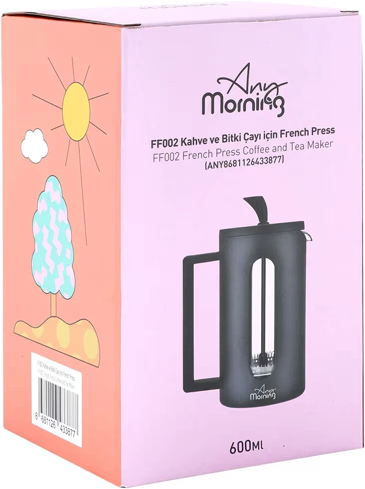 Coffee Maker Stainless Steel Borosilicate Glass French Press Tea P...