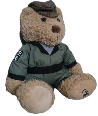 Land Rover Hue 166 Sammlerstück Teddybär mit Flatcap und Auto Overall 16 Zoll