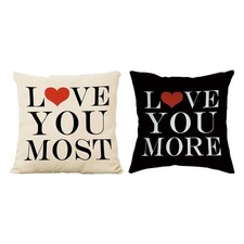  2 Pcs Housses De Coussin Décoratives Taie D'oreiller La Saint-valentin Canapé
