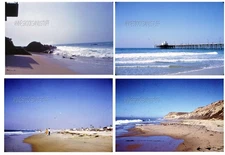 35 mm color slides lot of 4 * 1968 BEACH SCENES People, Surf, Pier SO. CAL?
