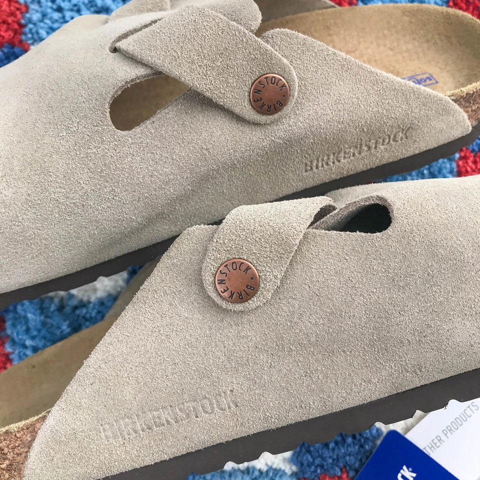 Birkenstock Boston Taupe Suede Leather Soft Footbed,Clog Slippers Brand New - Image 4 of 4