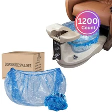 Blue Disposable Spa Pedicure Liners 1200 Count PE 48"x48"x9.5 Mic Foot Bath Bags