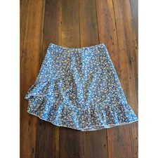 Shein Teen 12-13Y Blue Floral Ruffle Skirt Mini Short Cute Casual Summer