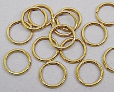 50 Solid Brass Split Key Rings 17mm / .67" OD Non Corrosive No Nickle/Lead