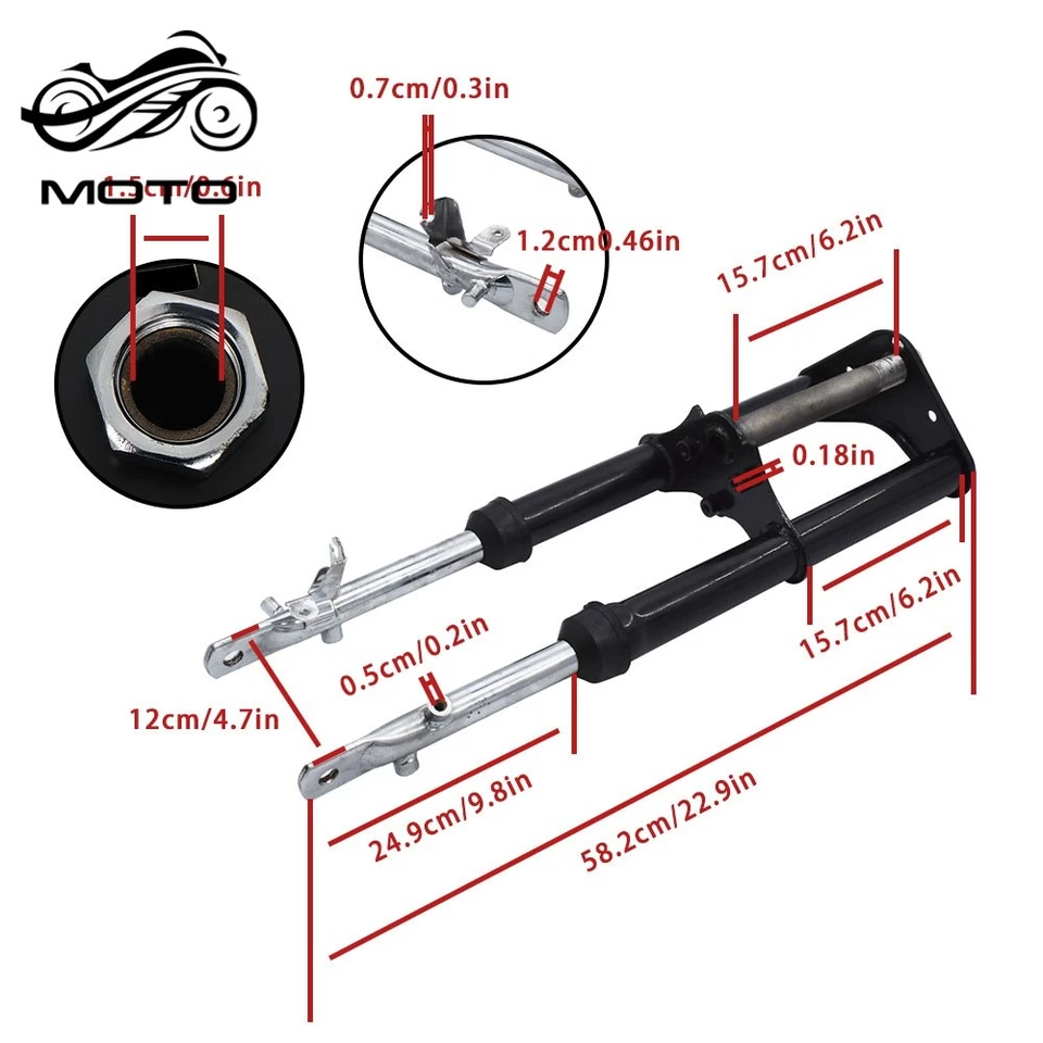 Suspensión amortiguadora horquillas delanteras completa nueva para Honda CRF50F XR50 2004-2014 negra Foto 2 de 4