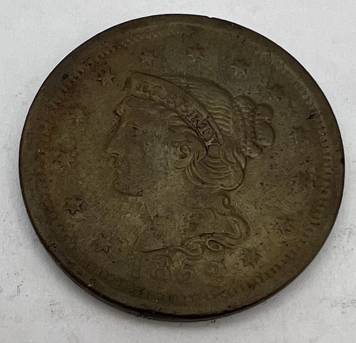 Uncertified 1852 Year Braided Hair Large Cents (1839-1857) for