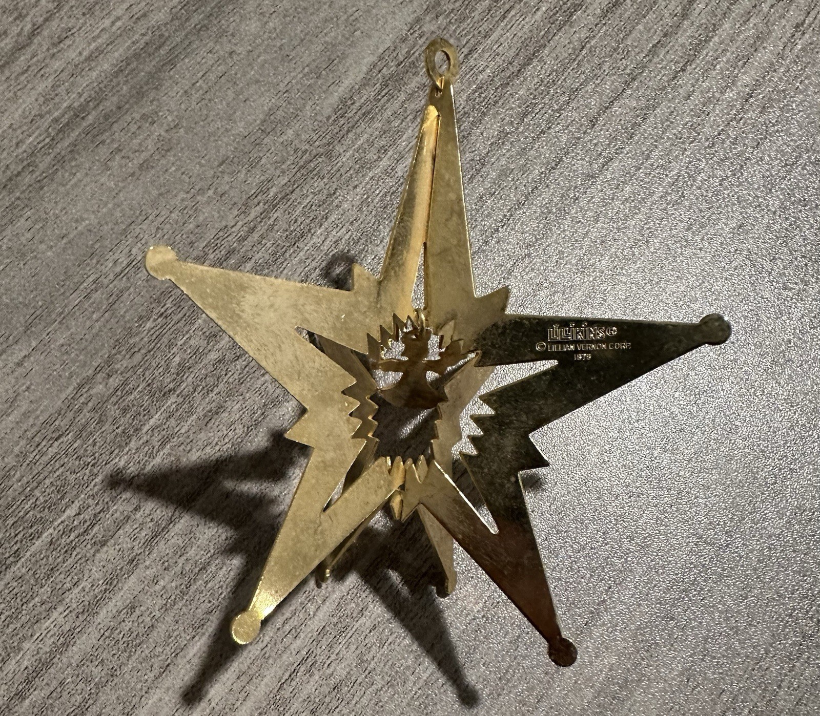 Vintage Lillikins Lillian Vernon 1979 Gold-tone Star Christmas Ornament