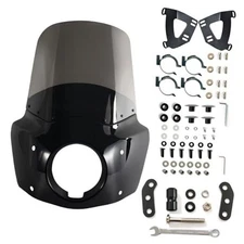FATECIM Motorcycle 5.75" Headlight Fairing with 15" B - 15" Smoke Windscreen